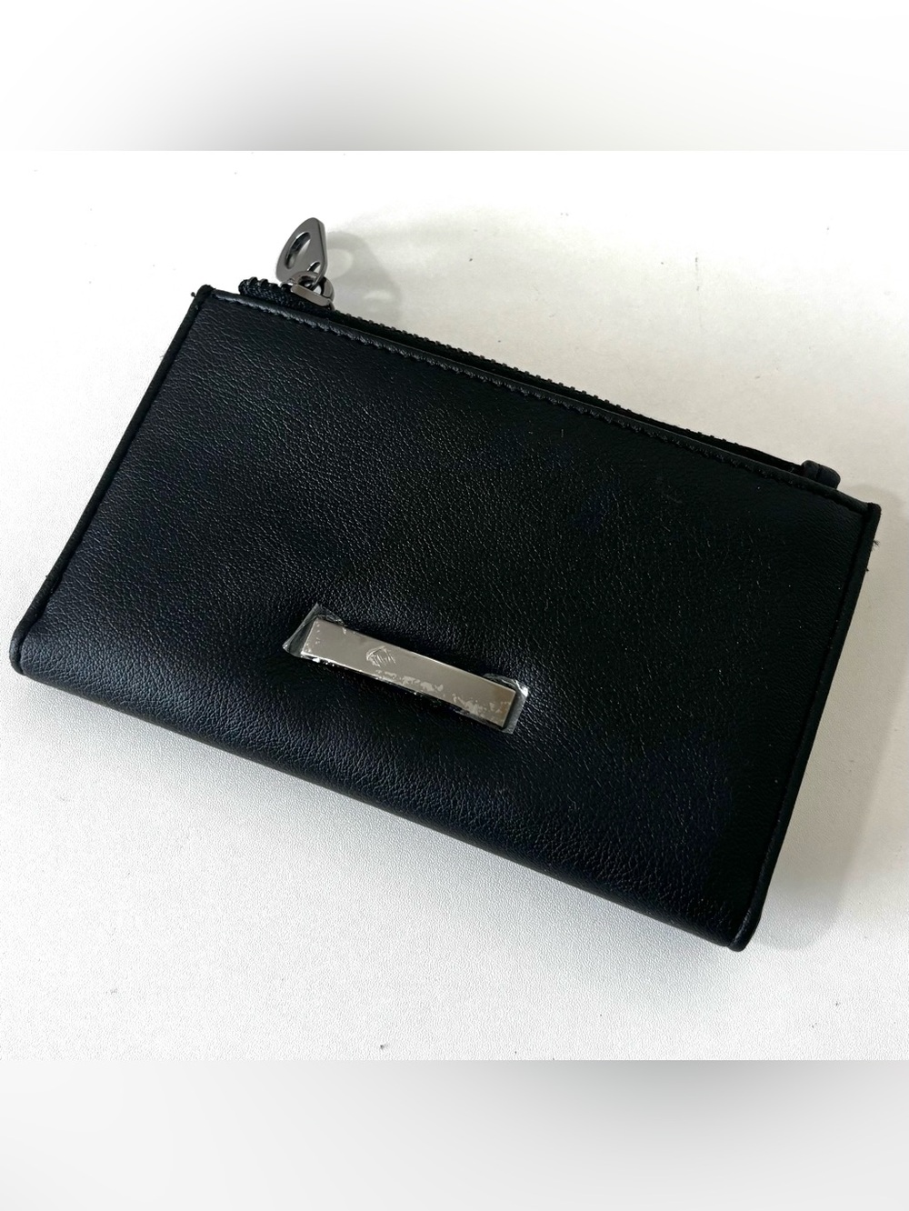 No Boundaries Vegan Leather Bi-fold Snap Wallet w/Zipper Pouch Coin Purse Black